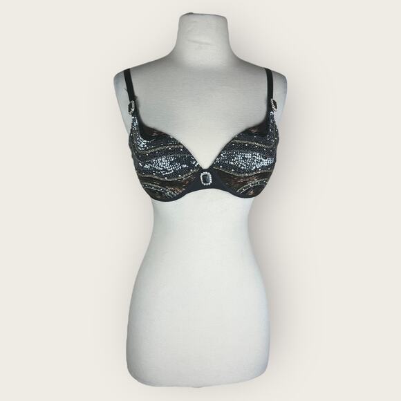 Vintage Y2K Marciano by Guess Sequined Rhinestone Bra | 36D - Picture 11 of 11